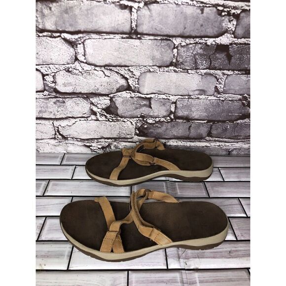 Teva Elzada Pecan Brown Leather Slides Sandals Women Sz 8M US/39EU 1099274 - Picture 12 of 16